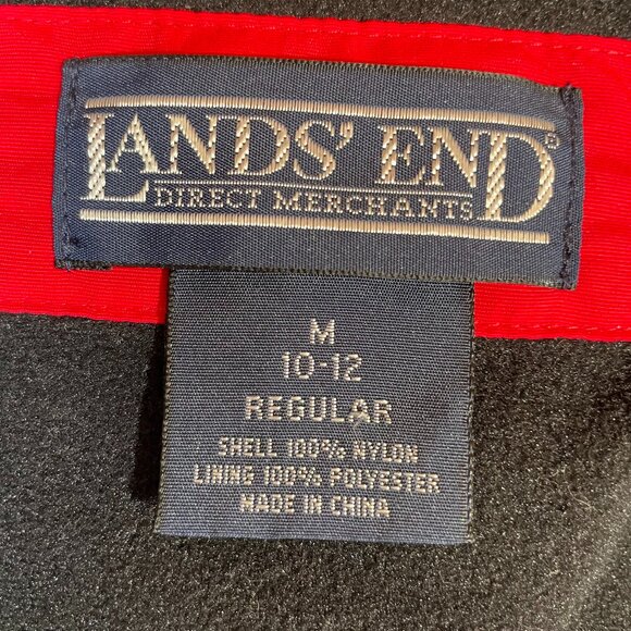 Lands' End Jacket Red Black Fleece Lined Waterproof Windproof Size M - Picture 15 of 16